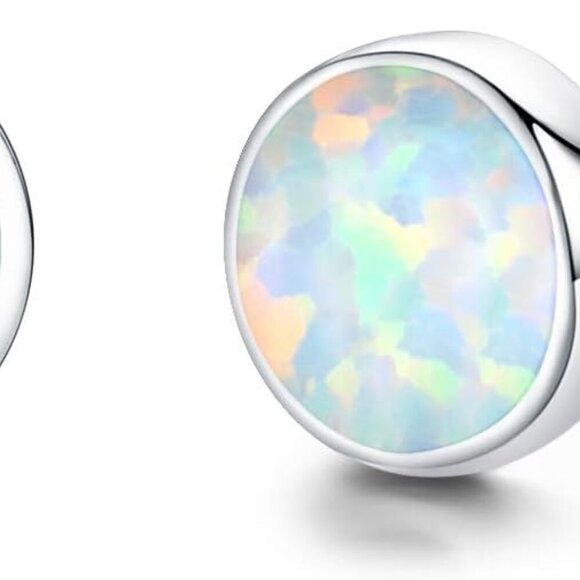 Opal Stud Earrings Sterling Silver Dainty Hypoallergenic Jewelry Gifts